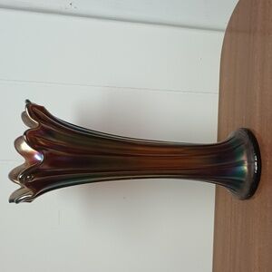 Vintage Carnival Glass Fluted Vase
